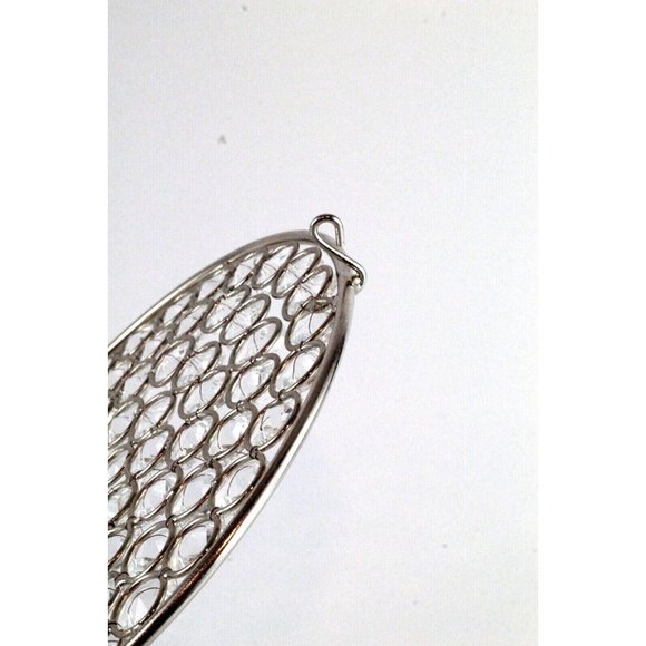 Crystal Trinket Round Organizer Mirrored Jewelry Chrome Accents Keepsake Chest - Picture 6 of 8